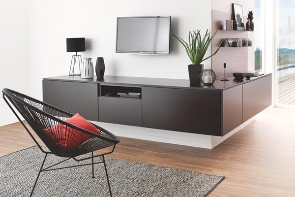 Création par Cuisinella 75002 d'un rangement sur-mesure salon