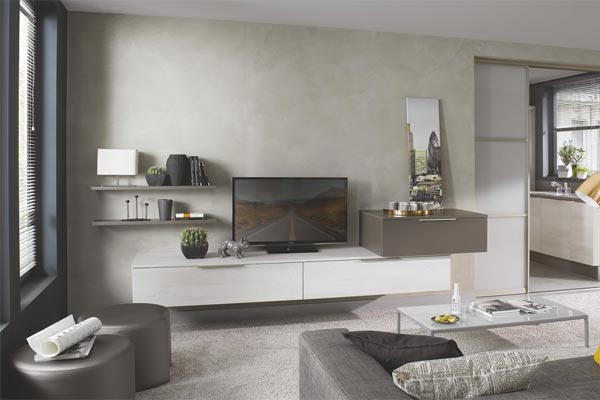 Meubles de rangement blancs pour salon